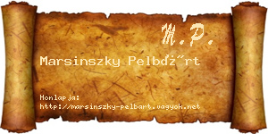 Marsinszky Pelbárt névjegykártya